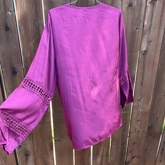 NO BRAND | Women’s Purple Plus Size Tunic Blouse - Picture 4 of 8